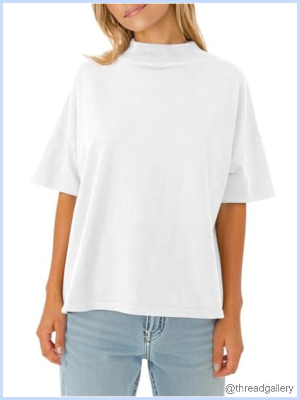 Womens Casual Mock Neck Short Sleeve T Shirt Summer Top